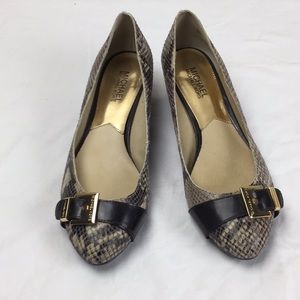 Michael Kors low heel wedge shoes leather upper